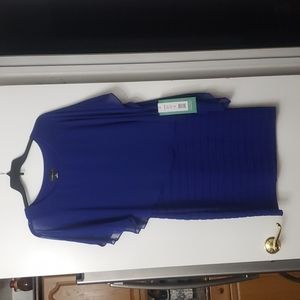 Scarlett Sapphire Blue Sheer Asymmetrical Cape Dress Size 12